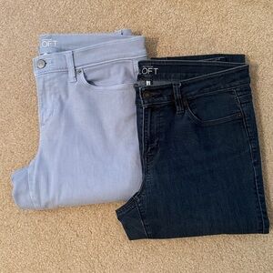 LOFT Women's Modern Jeans - Light Blue and Dark Blue